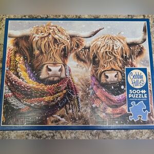 Cobble Hill Highland Cows 500 Piece Puzzle